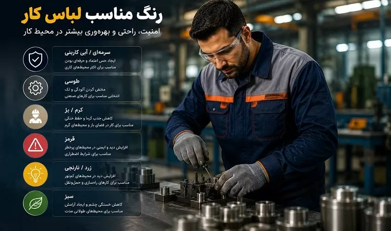 نکات انتخاب رنگ لباسکار | رنگ لباس کار 2 رنگ لباسکار